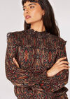 Paisley Ruffle Top, Black, large