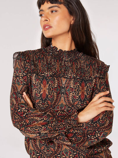 Paisley Ruffle Blouse