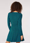 Geometric Diamond Wrap Mini Dress, Green, large