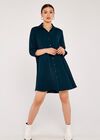 Shirt Swing Dress, Teal, large