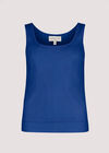 Knitted Tank Top, Blue, large