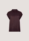 Soft Mock Neck Tank Top, Purple, large
