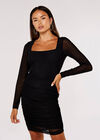 Micro Dot  Bodycon Dress, Black, large