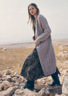 Chunky Cable Knit Longline Cardigan, Stone, large