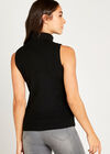 Roll Neck Knitted TankTop, Black, large