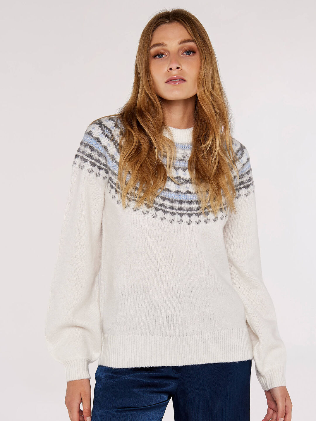 Fairisle Jumper Apricot Clothing