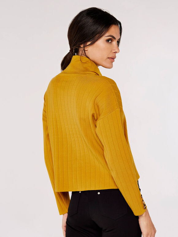 Cowl Neck Jumper, Mustard, large