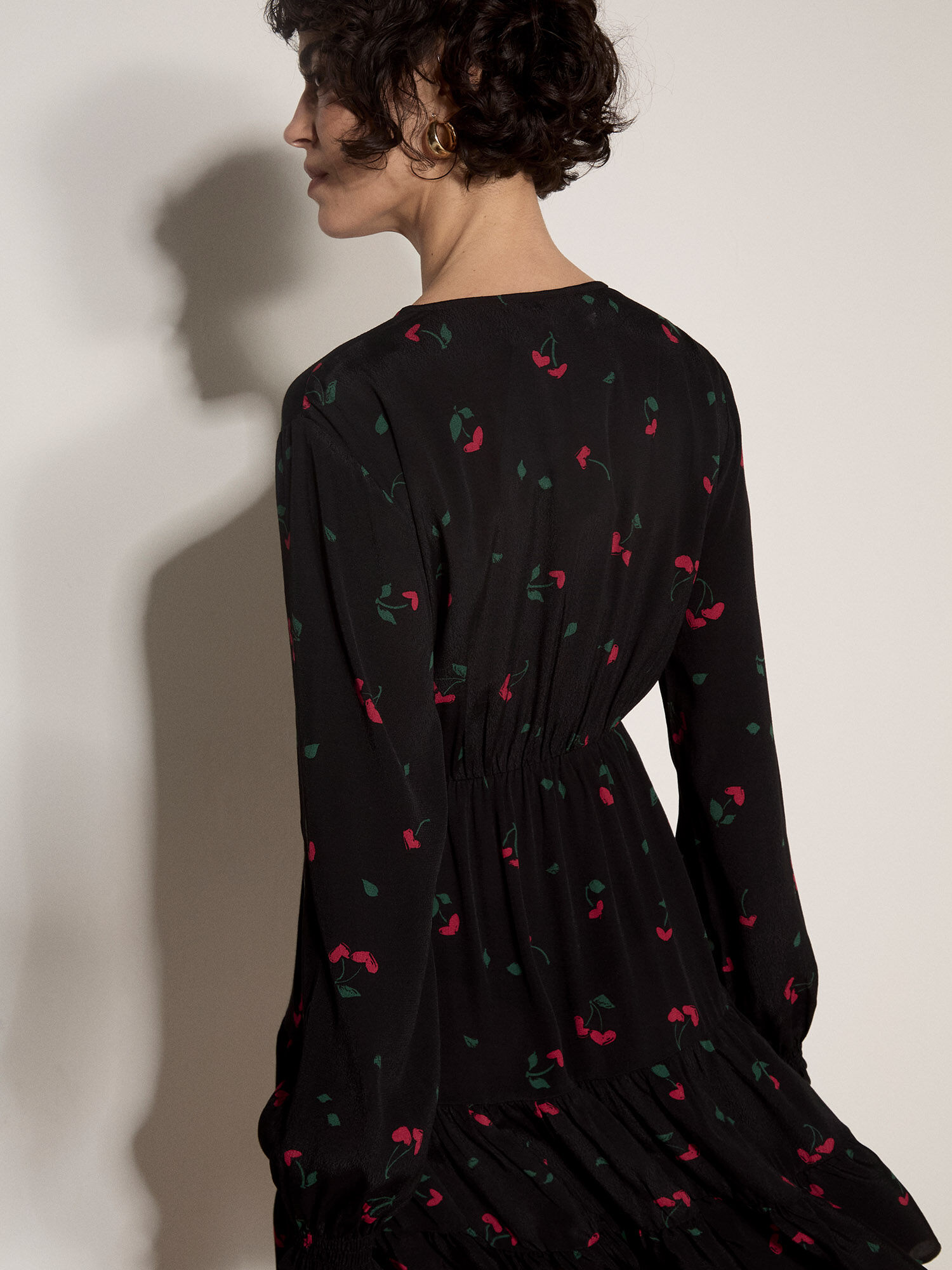 Cherry Print Crepe Mini Dress | Apricot Clothing