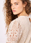 Crochet Hexagons T-Shirt, Stone, large