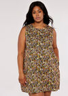 Curve Retro DitsyTrapeze Dress, Black, large