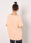 Sparkle Stud Oversized T-Shirt, Peach, large