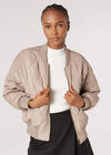 Quilted Bomber Jacket, Stone, large