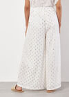 Foil Speckle Flowy Trousers, White, large