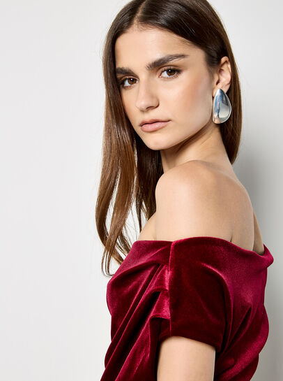 One-Shoulder Velvet Bodycon Mini Dress