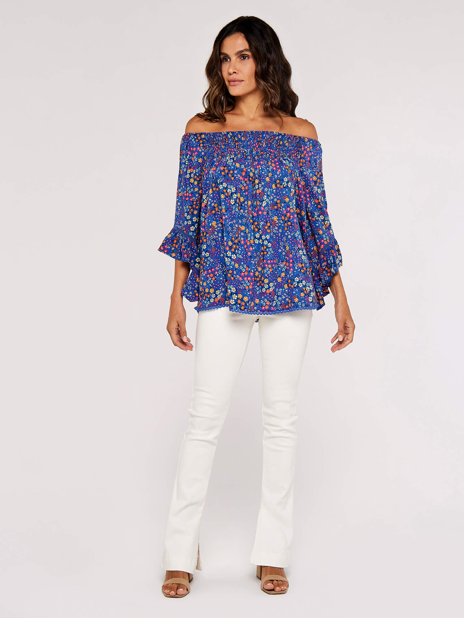 Ditsy online bardot top