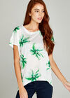 Misty Floral Over-sized Top, Green, large