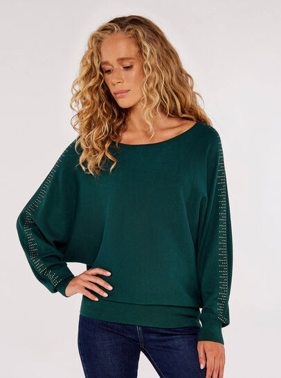 Stud Detail Batwing Jumper