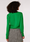 Waist Tie Cropped Top, Green, large