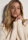 Soft Boucl&eacute; Oversized Long Jumper, Cream, large