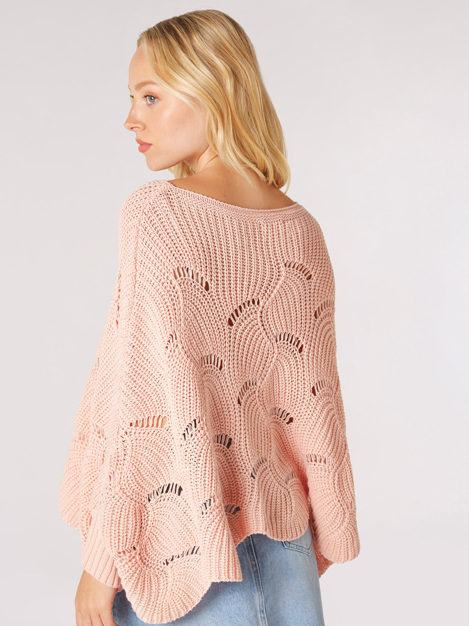 Knitted poncho jumper clearance