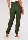 Shirred Waist Trousers, Green, large