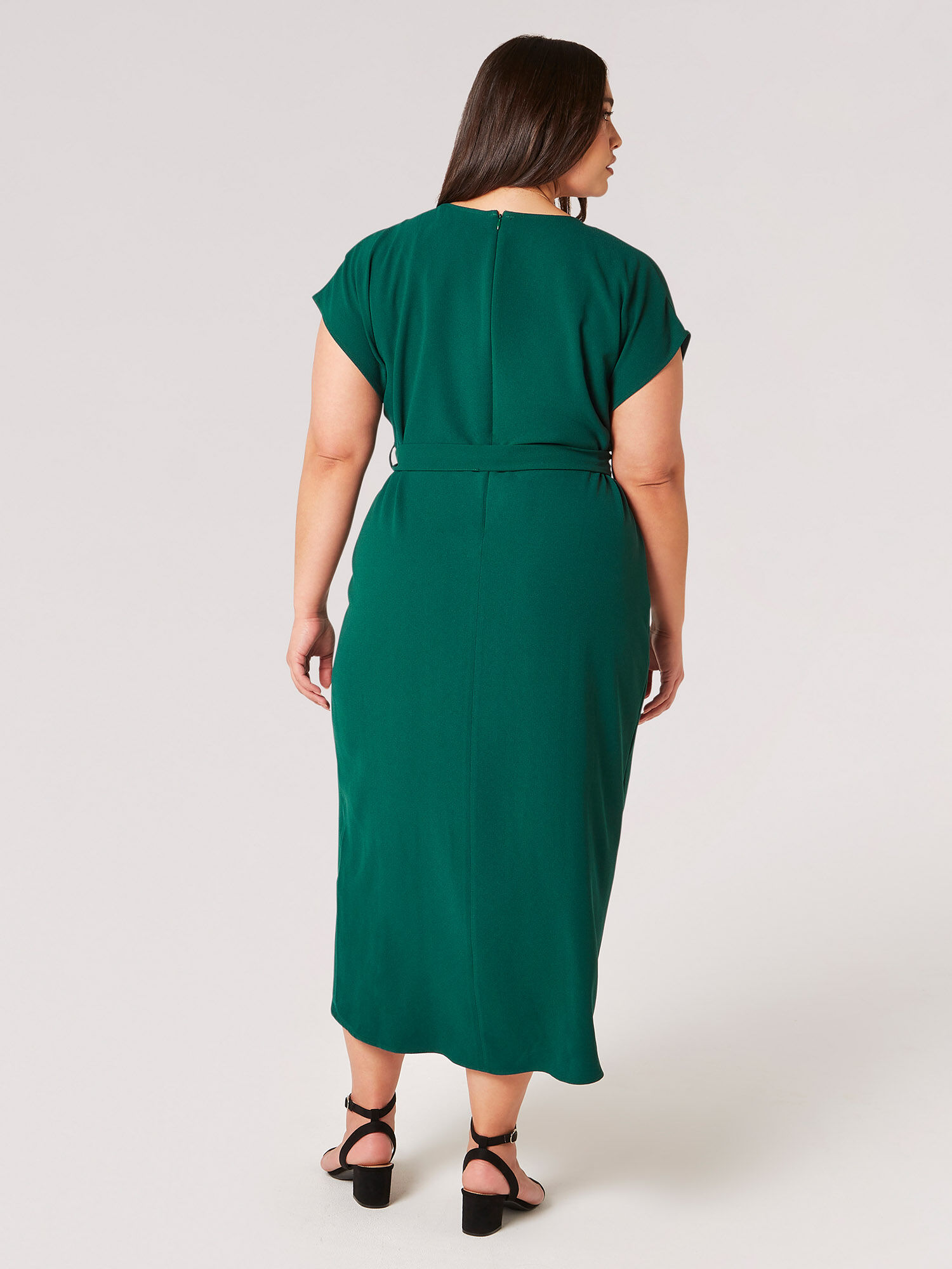 Curve wrap midi dress best sale