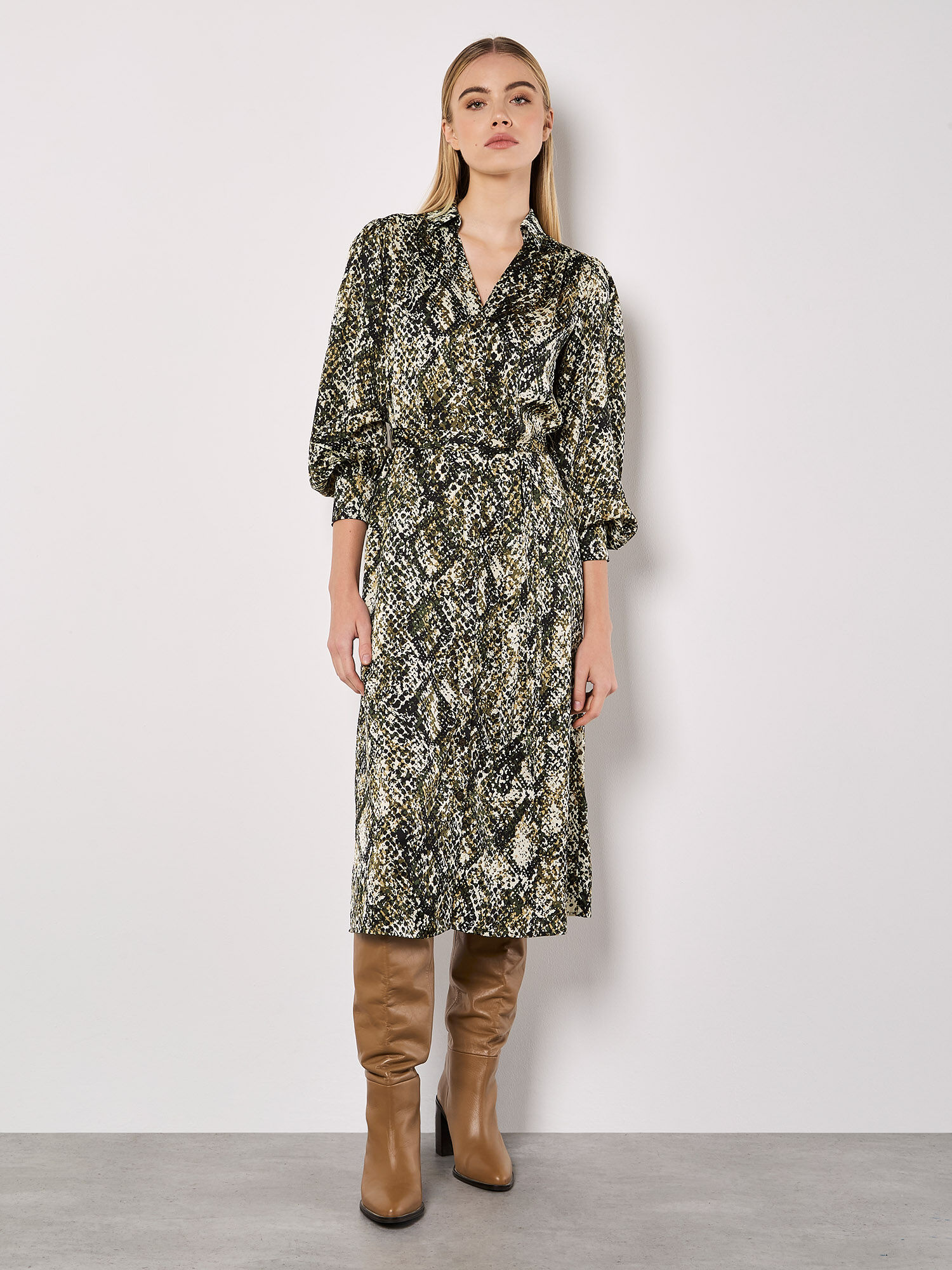 Snakeskin print wrap dress shop