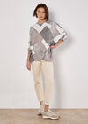 Batwing Geometric Jersey Top, Brown, large
