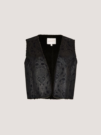 Embossed Paisley Borg-Lined Waistcoat
