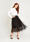 Layered Tutu Fairy Skirt, Black, large