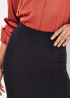 Flute Hem Knitted Midi Skirt, Black, large
