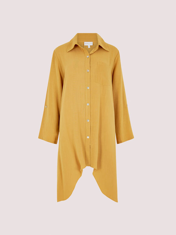 Oversized Shirt Dress Apricot Clothing