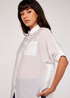 Roll Sleeve Shirt, White, large