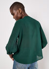 Ruffle Front Chiffon Blouse, Green, large