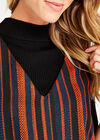 Orange Textured Multistripe Shift Dress, Orange, large