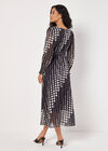 Spot Print Chiffon Midaxi Dress, Black, large