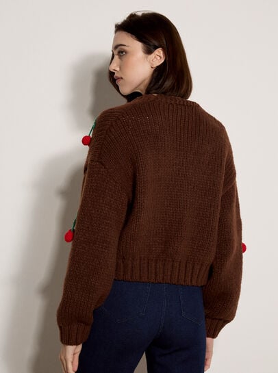Chunky Knit Cherry Cardigan