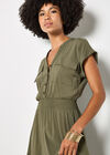 Tiered Utility Midaxi Dress, Khaki, large