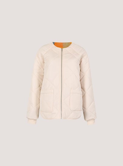 Reversible Check Fleece Quilted Jacket