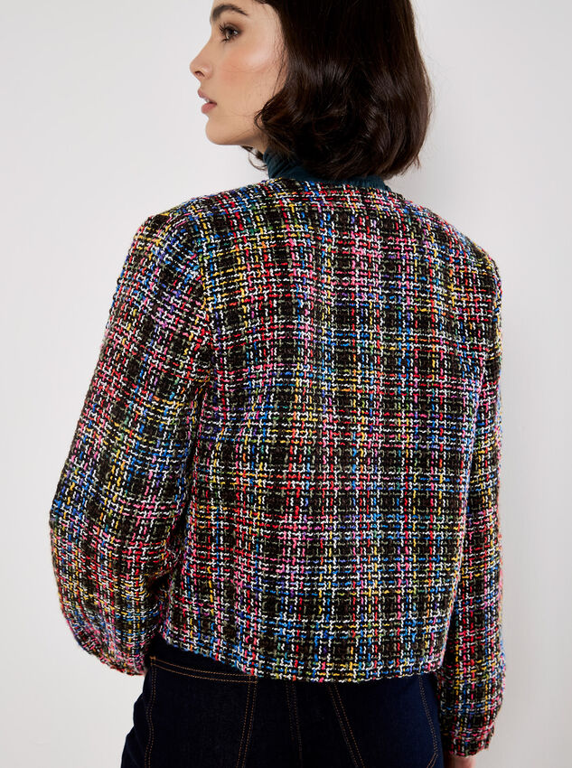 Multicoloured Tweed Jacket, Black, large