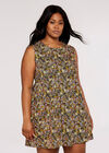 Curve Retro DitsyTrapeze Dress, Black, large