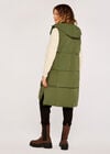 Button Longline Puffer Gilet, Khaki, large