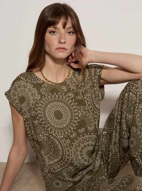 Kaleidoscope Print Woven T-Shirt