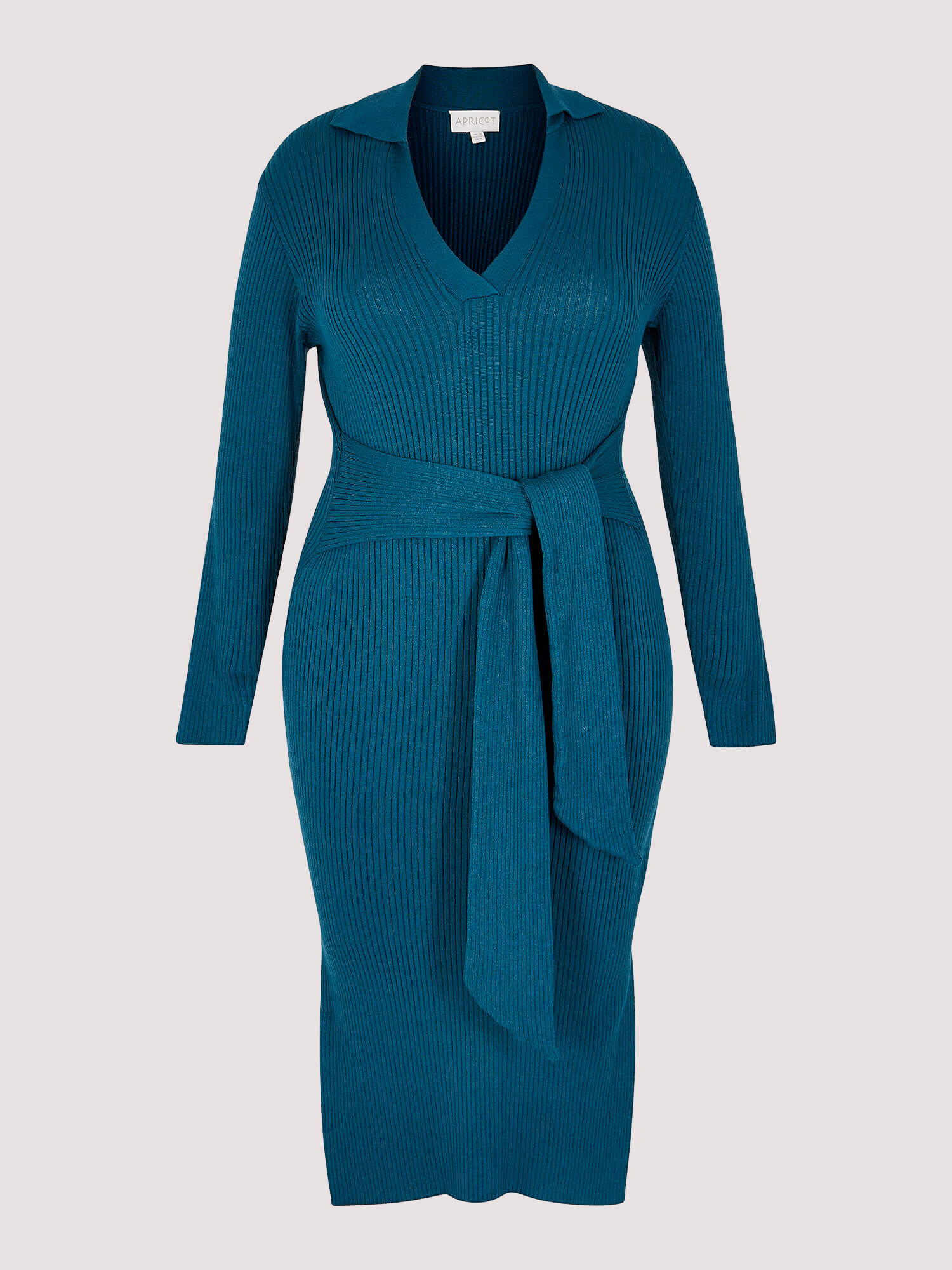 Curve Ribbed Midi Dress | Apricot Clothing