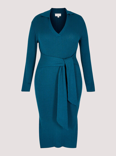 Curve Ribbed Midi Dress