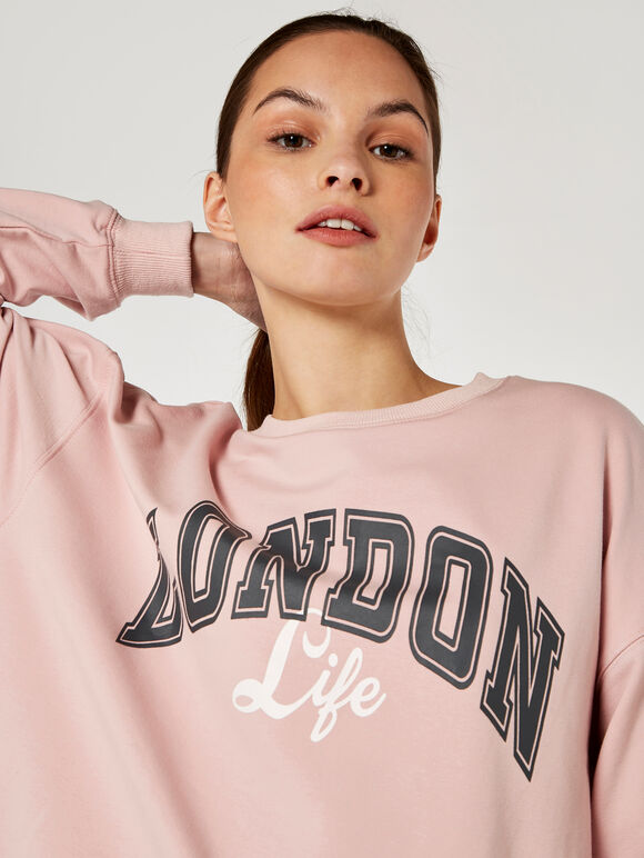 London Life Sweatshirt, Pink, large