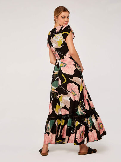 Graphic Floral Print Maxi Dress