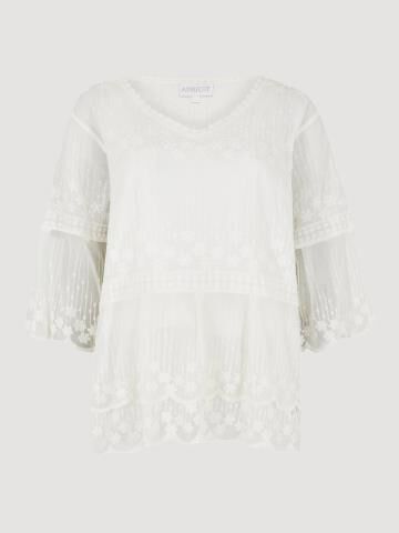 Embroidered Cotton Mesh Blouse | Apricot Clothing