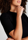 Knitted Bodycon Dress, Black, large