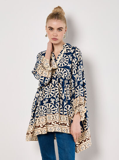 Block Print Oversized Shirt